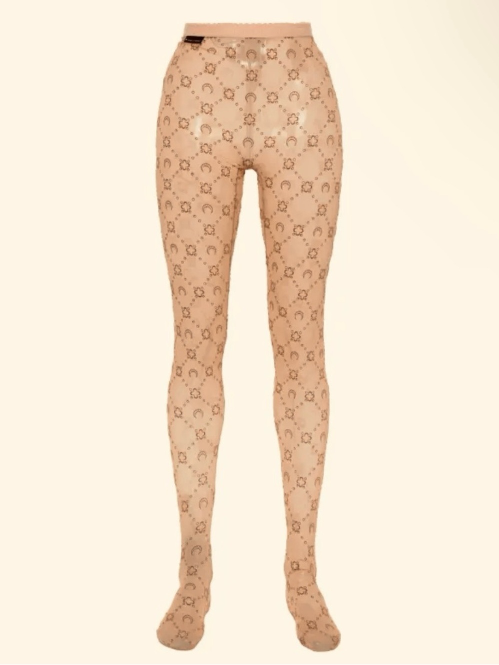 Marine Serre Beige Moonprint Sheer Leggings